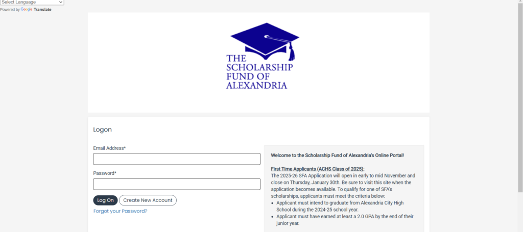 Alexandria Scholarship Fund (ASF) 2025 Application & Renewal